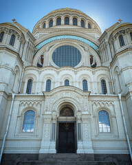 Obraz premium Naval cathedral of Saint Nicholas in Kronstadt, Saint Petersburg, Russia, June 2019
