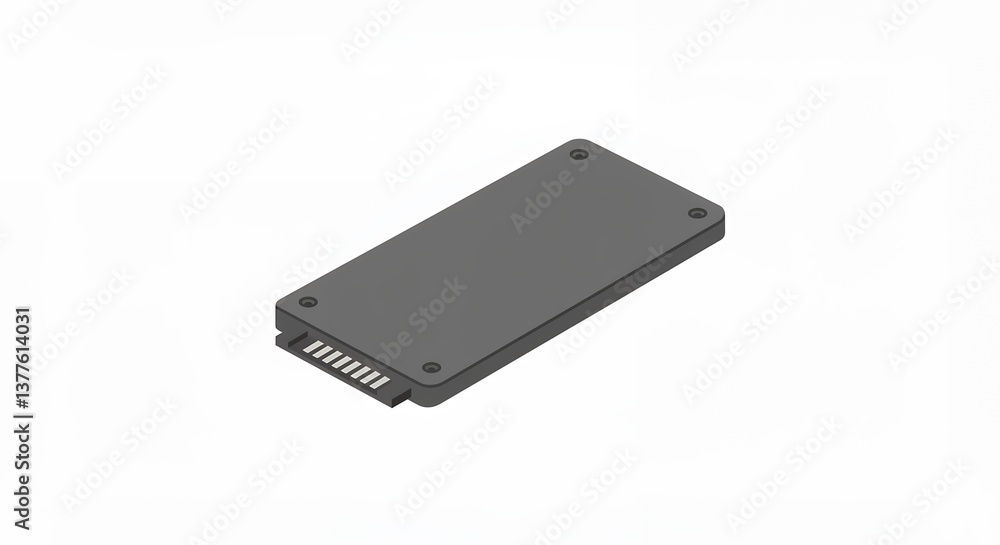 Poster solid state drive ssd isolated on white background computer component