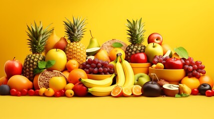 A Colorful Collection Of Fresh Ripe Fruits