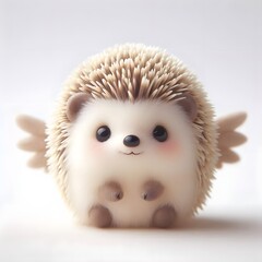 Whimsical Winged Hedgehog with Curious Smile | Adorable Fantasy Hedgehog Illustration with Wings.