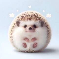 Whimsical Winged Hedgehog with Curious Smile | Adorable Fantasy Hedgehog Illustration with Wings.
