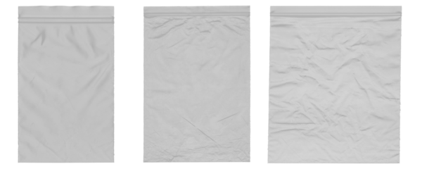 A Set of Realistic Transparent Zip Lock Bag Mockup - High-Quality Overlay Texture for Packaging and Design Projects