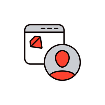 User Profile Colored Vector Icon for Ruby User Management.