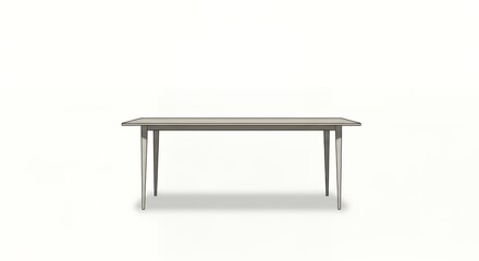 Fototapeta premium Minimalist Style Wooden Table on a White Background for Furniture Showcase