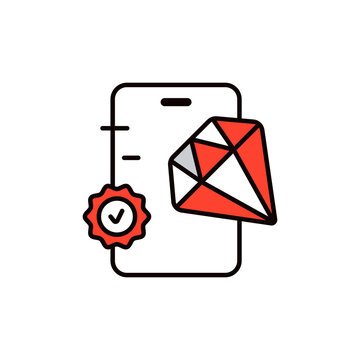 Mobile Device Colored Vector Icon for RubyMotion Development.