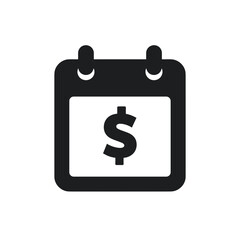 Calendar icon with dollar sign representing financial planning  