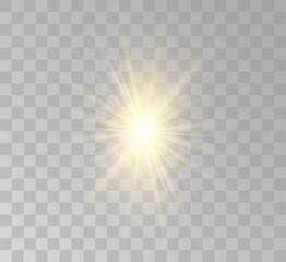 Transparent yellow sunlight special lens flash light effect. Front solar flare lenses	