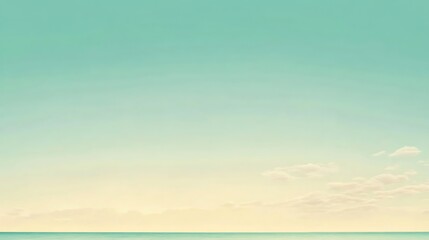 Fototapeta premium Clear blue sky with gentle clouds above ocean waters