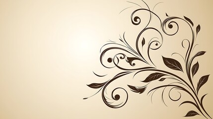Elegant floral design featuring leaves and swirling decorative elements