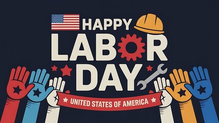 Naklejka premium Labor Day Banner Design amp American Celebration Poster for the Holiday 