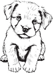 Cute puppy. Hand drawn vector illustration