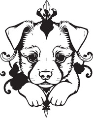 Cute puppy. Hand drawn vector illustration
