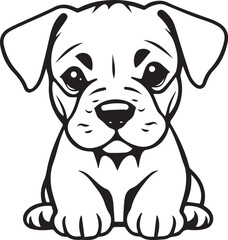 Cute puppy. Hand drawn vector illustration