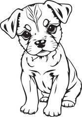 Cute puppy. Hand drawn vector illustration