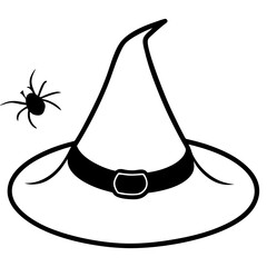 Witch's Hat line art vector illustration