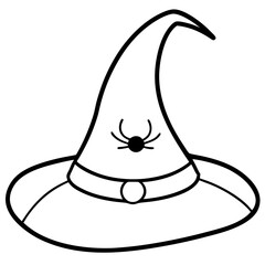 Witch's Hat line art vector illustration
