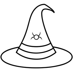 Witch's Hat line art vector illustration
