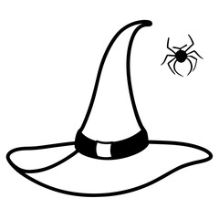 Witch's Hat line art vector illustration
