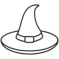 Witch's Hat line art vector illustration