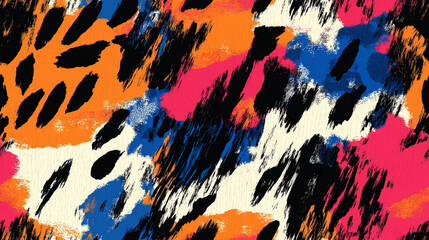 Neon Brush Leopard on Buttermilk