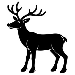 Reindeer silhouette vector illustration 