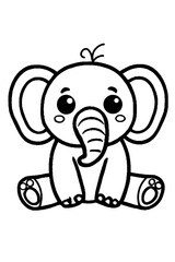 elephant cartoon coloring page
