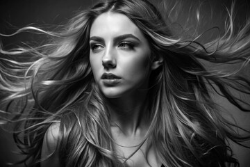 Fototapeta premium Loose strands of hair creating dreamy, flowy movement