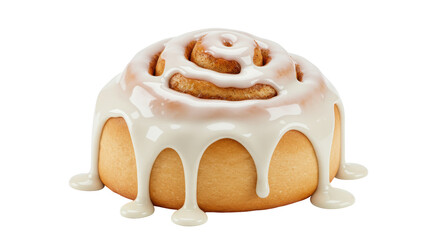 Isolated Cinnamon Roll with Icing