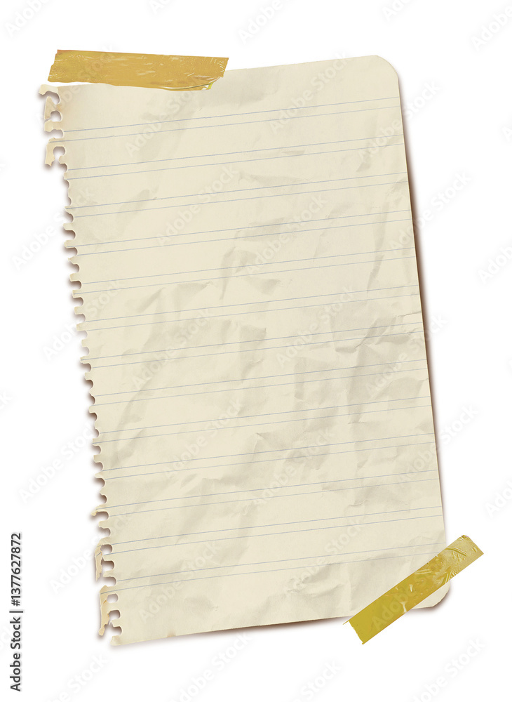 Aufkleber real notepad with grid line isolated. white grid notepaper journal sticker. a blank sheet of checker