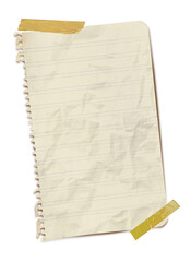 Real notepad with grid line isolated. White grid notepaper journal sticker. A blank sheet of...