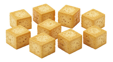 Isolated Diced Tofu