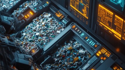 Futuristic waste processing system recycling technology