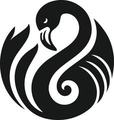 Black flamingo vector