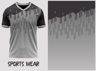T-shirt V-neck  Short sleeve. With knit jersey fabric and rib neck texture ( 3d rendered ) jersey design, jersey texture, sports wear, jersey design for Sublimation print © AmazeZ