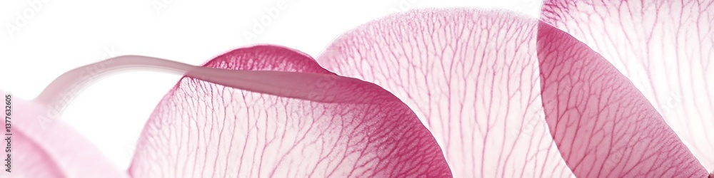 Poster abstract pink ribbons: delicate pink ribbons flow and intertwine in an abstract display, creating a 