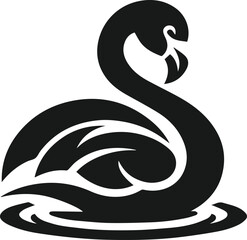 Black flamingo vector