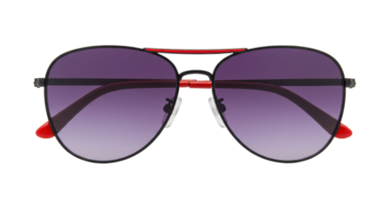 Isolated Aviator Sunglasses with Red Accents