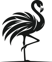 Black flamingo vector