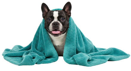 Isolated Dog with Towel