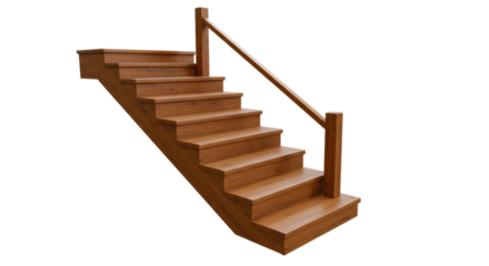 Isolated Wooden Staircase Interior
