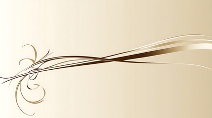 Abstract design of elegant brown lines and swirling floral elements