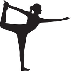 silhouette of yoga standing pose vector element