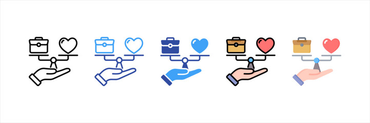 Work Life Balance Multi Style Icon Set