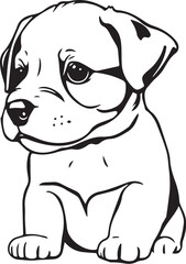 Cute puppy. Hand drawn vector illustration