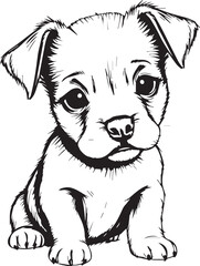 Cute puppy. Hand drawn vector illustration