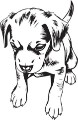Cute puppy. Hand drawn vector illustration
