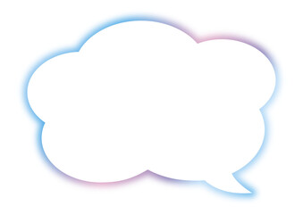 Fototapeta premium こもこした雲のような吹き出し ふわっとした水色系グラデーション