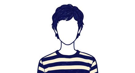 Isolated Faceless Person in Striped Shirt