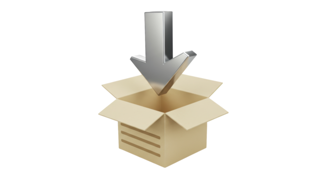 Isolated Download Icon with Box