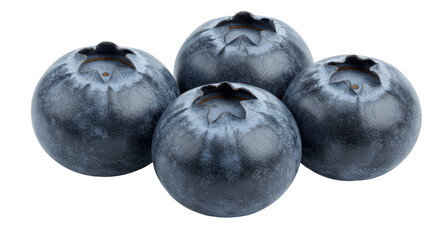 Isolated Four Fresh Blueberries